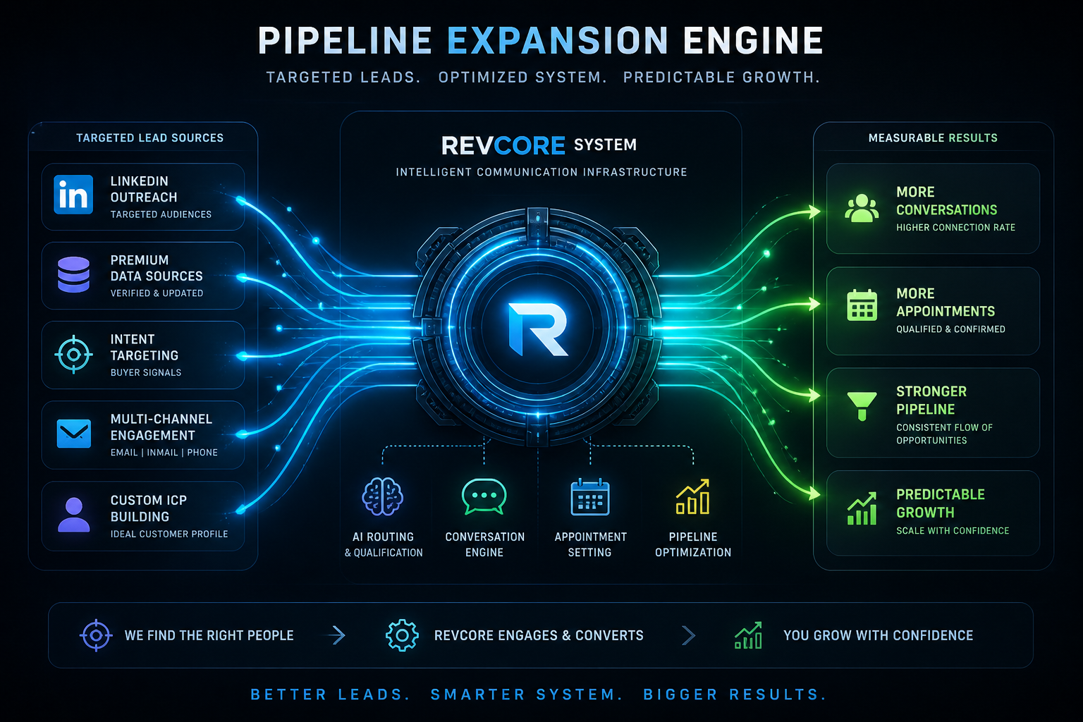 RevCore Pipeline Expansion Engine powered by LeadLogic targeted lead flow